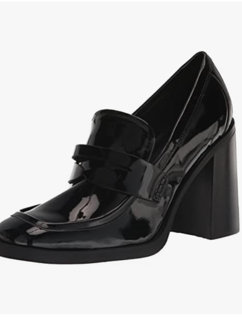 Gusess woman’s black pull on heel loafer shose